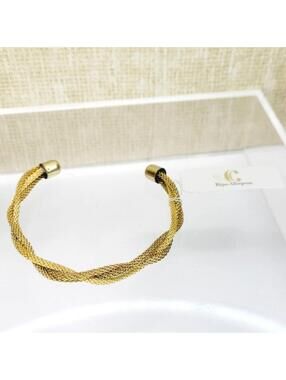 Charming Charlie Braided Gold Tone Cuff Bracelet NWT